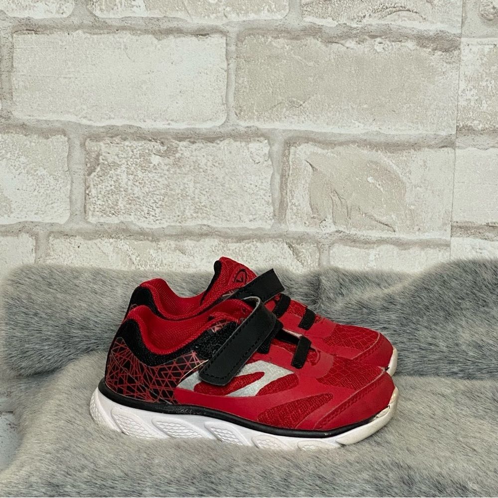 Athletic Works Kid’s Red & Black Velcro Sneakers Size 8C